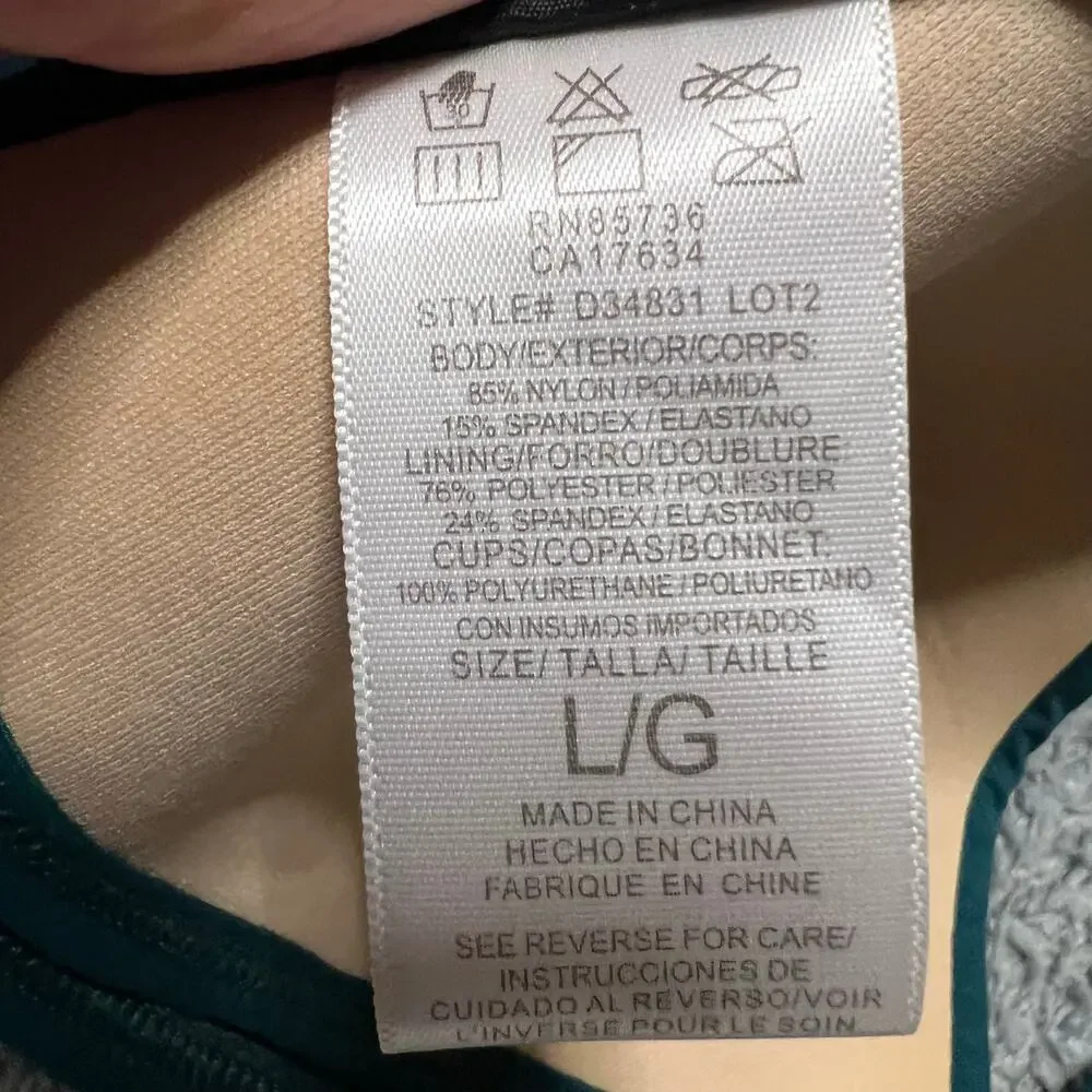 DKNY Swim Suit Top Bikini Womens Large Green - Picture 5 of 5